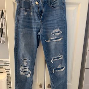 ripped light wash jeans